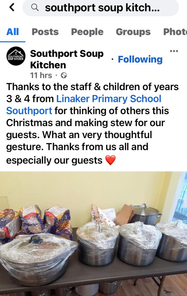 LinakerPS's tweet photo. Donations enabled Years 3&amp;4 to provide meals for the Southport Soup Kitchen. https://t.co/MW9utp1HSS