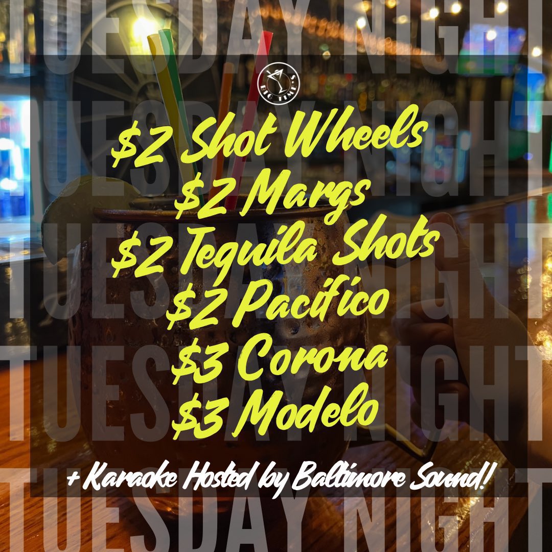 It’s the last Big Time’s Karaoke Night of 2022! See you at 9 PM🍻🎤