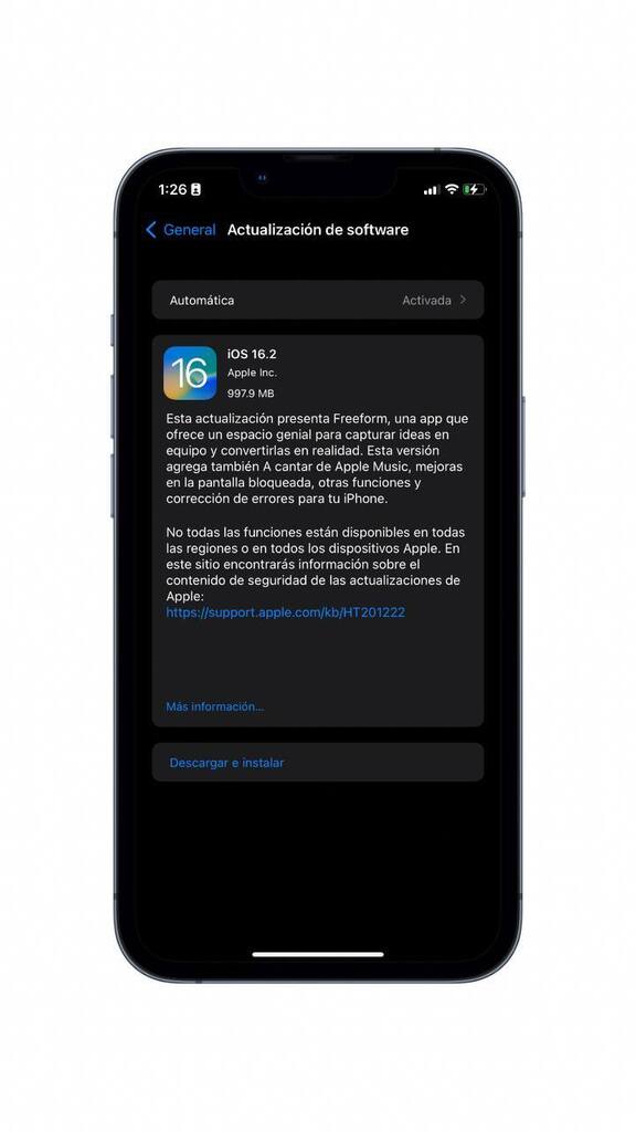 iTutorialsDR's tweet photo. Apple lanza iOS 16.2 oficialmente para todos los dispositivos. https://t.co/NjVJqUdecU