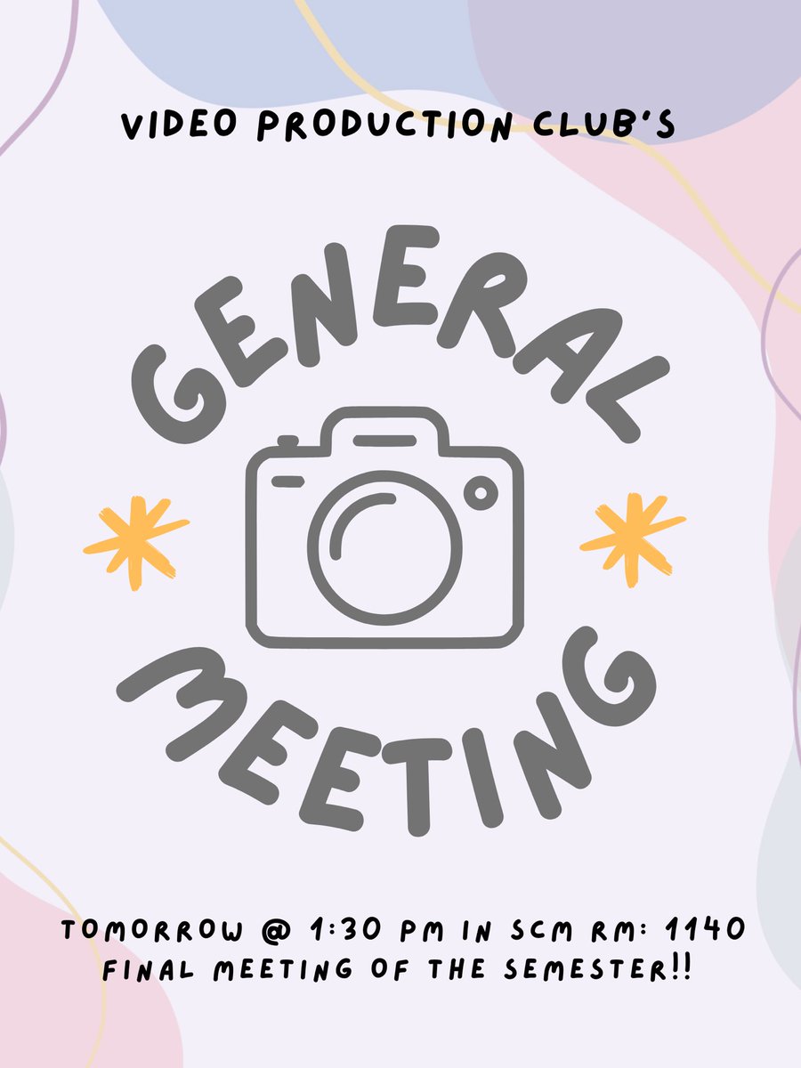 MSUVideoProClub's tweet image. Come on out to our final general meeting of the semester!