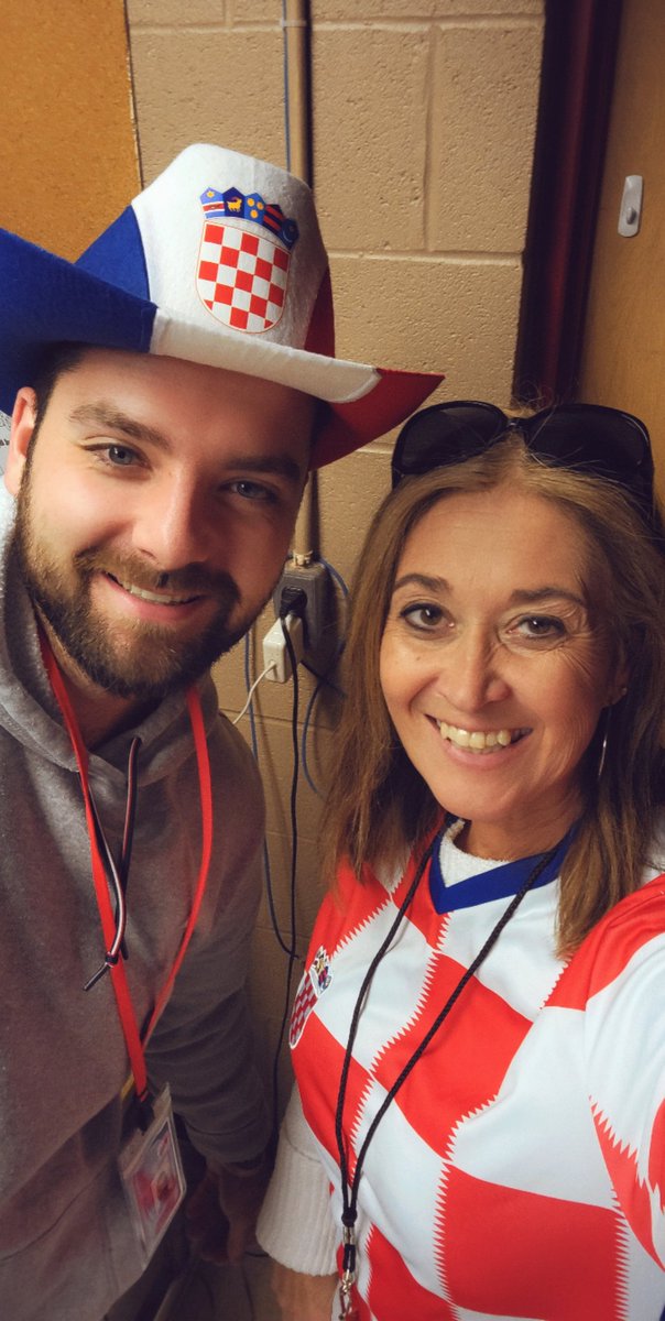 BohanaJen's tweet photo. Croatian Pride with Coworkers!!! #Vatreni https://t.co/TUuWAVvnr7