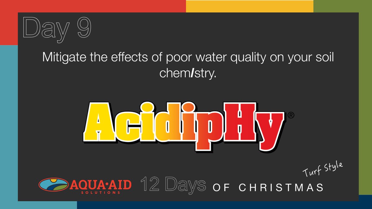 Solutions4Turf's tweet image. On the 9th day of Christmas my #SolutionsTeam gave to me, a one-two punch, AcidipHy and Verde-Cal G to mitigate the effects of poor water quality on your #turf. #Turfmas #SolutionsPeople 
bit.ly/3Ylp5rG
