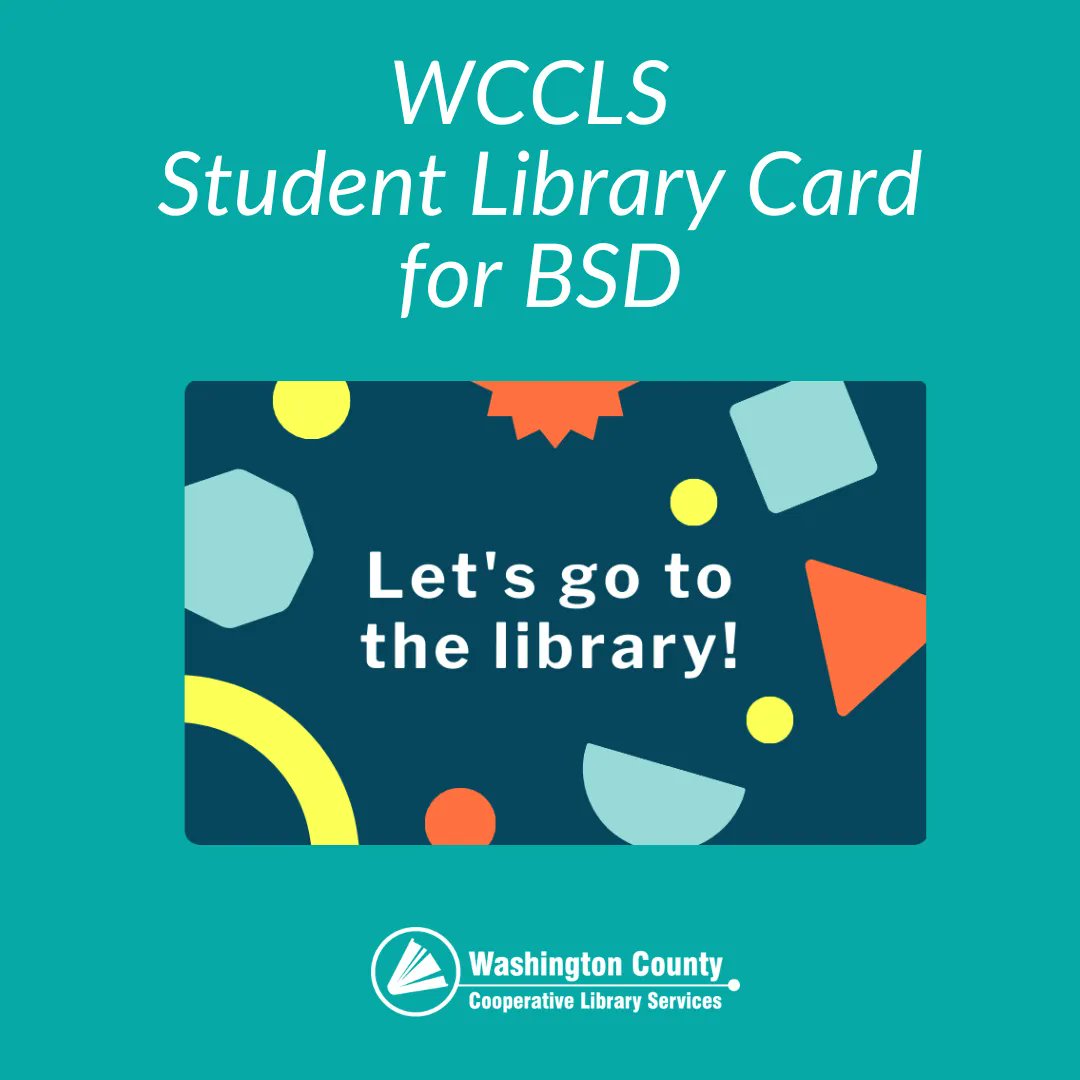 BeavertonSD's tweet photo. Did you know BSD students have a public library card from @wccls and local public libraries? New students will receive a student library card in the mail soon. Visit this webpage to learn more about the partnership: https://t.co/Y9FaxYSShe

#BSDtogether
#LetsBeReaders https://t.co/PkjIX1mIz0