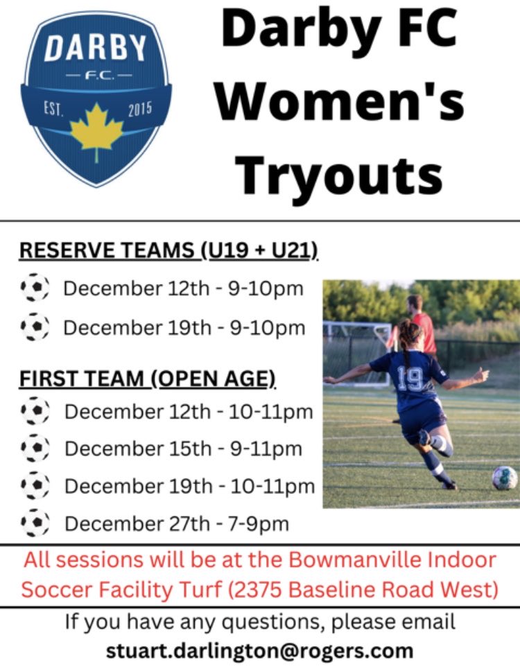 Darby trials! ⁦<a href="/DarlingtonSCInc/">Darlington Soccer</a>⁩ ⁦<a href="/WhitbyFc/">Whitby FC</a>⁩ ⁦<a href="/L1OWomens/">League1 Ontario, Women’s Division 🇨🇦</a>⁩