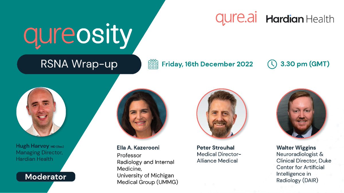 drruchibhatt's tweet photo. RSNA 2022 is officially a wrap. We hope you had a blast if you made it. Join our webinar with @HardianHealth as we discuss the new #AI trends with experts as an #RSNA22 wrap-up. @qure_ai @DrHughHarvey Register here- https://t.co/rydtFblDC6. Don't miss out! https://t.co/so1kQZ0kBP