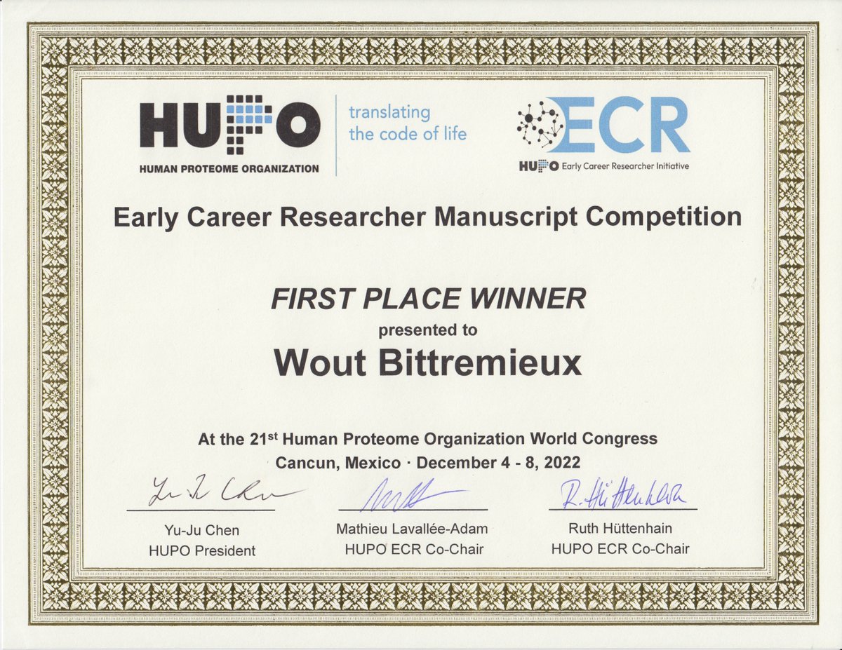 I had a blast at #HUPO2022 last week! Old and new friends, engaging discussions, and lots of exciting science.

And I won the Early Career Researcher Manuscript Competition. Wow! Thanks <a href="/hupo_org/">Human Proteome</a>, ERC organizers, and everyone else.
