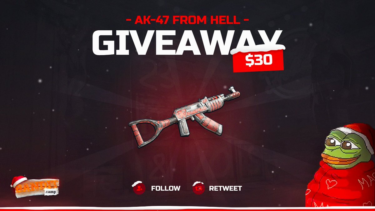 bandit's tweet photo. ($30) AK-47 FROM HELL - GIVEAWAY ❄️

🎄 RETWEET
🎄 FOLLOW
🎄 TAG YOUR FRIENDS

WINNER PICKED TOMORROW - GOOD LUCK 🤞 https://t.co/bBfGIaKeG5