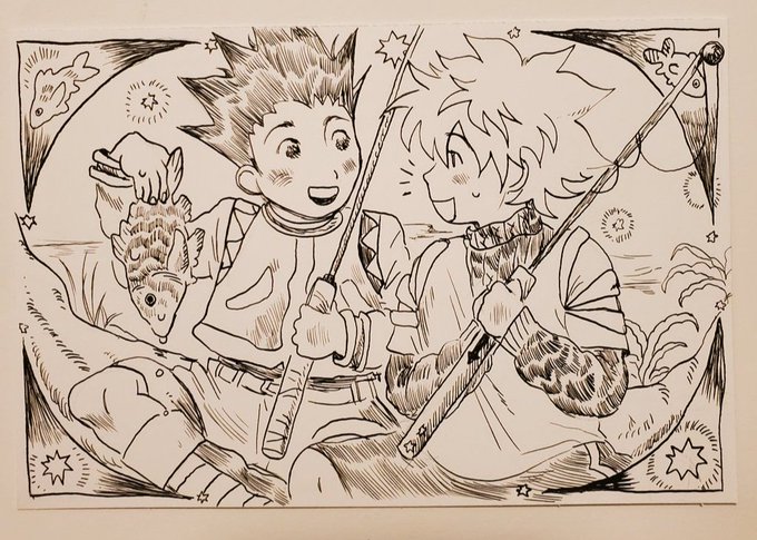 two #hxh commissions I got to do from my first run of ink drawings 