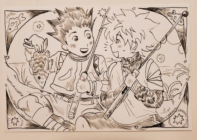 two #hxh commissions I got to do from my first run of ink drawings 