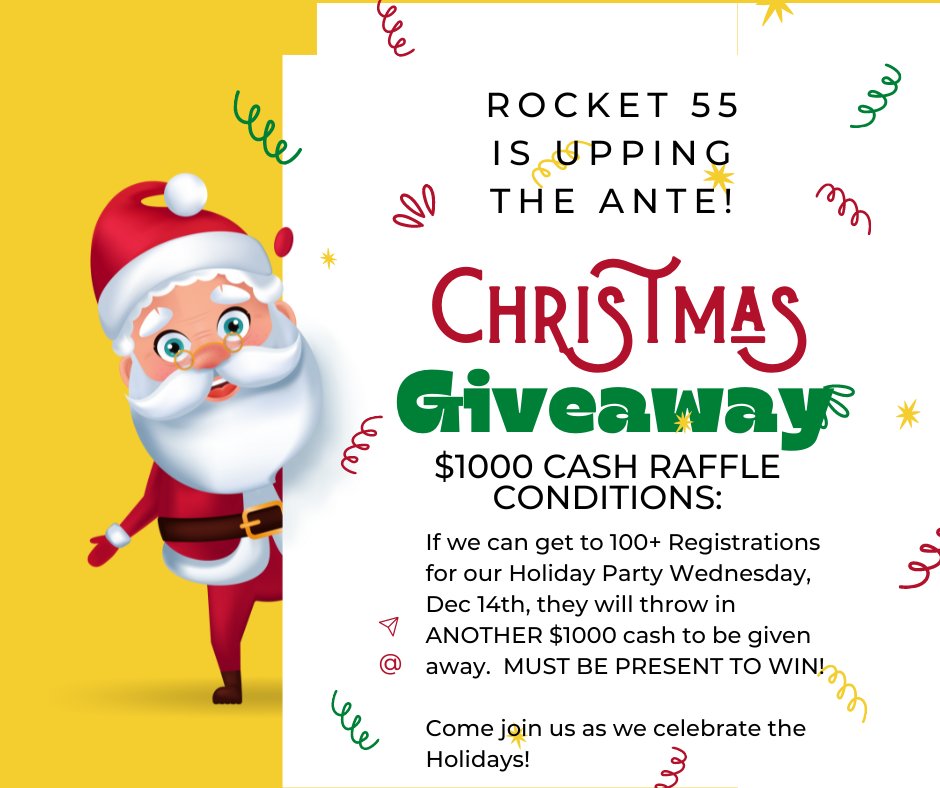 SusanStaupe's tweet photo. MINNEAPOLIS SEO's:  We are hosting a holiday party tomorrow night with soo many giveaways!  BUT @Rocket55 is upping the ante.  They are giving away $1000 in cash - we are currently at 81 registered guests. if we get to 100+ they are going to give away a second $1000 in cash! https://t.co/2k0zXK2iF0