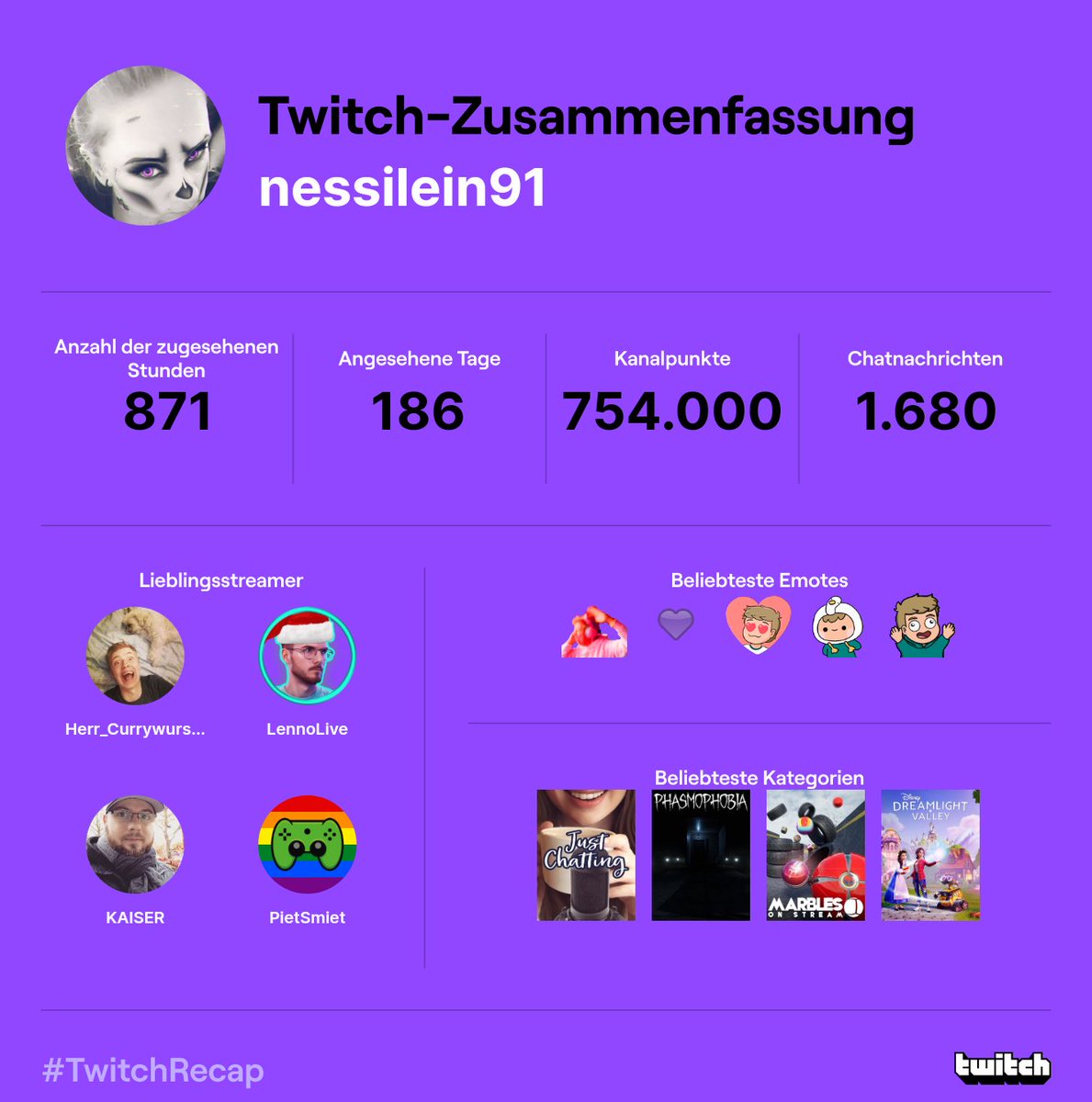 nessilein91's tweet photo. Keine Einzige Stunde bereut,die ich geschaut habe bei @Herr_Currywurst oder @KAISERVRS , @pietsmietde oder @LennoTV. Auf viele weitere geile tolle und lustige Stunden in der #Streamwurstbude #TwitchRecap https://t.co/PQpmyikSmi