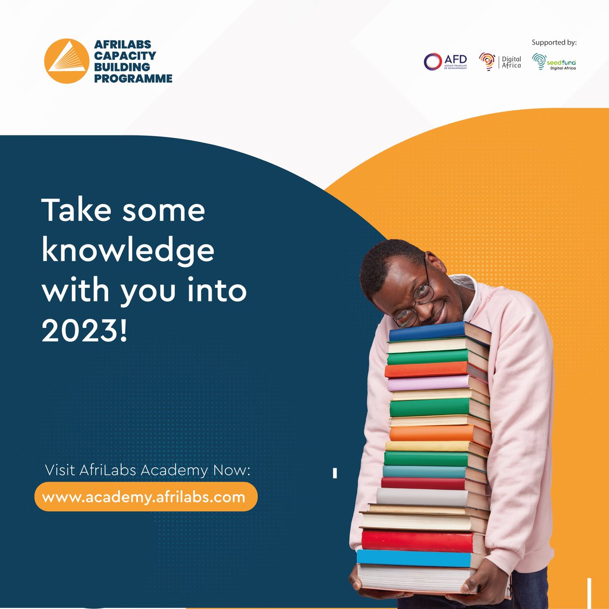 AfriLabs's tweet photo. 2022 is almost at an end!
Take some knowledge with you into 2023!
Visit @AfriLabs Academy to start learning: https://t.co/ljFtpTtXVo
#AfriLabsAcademy #AfriLabsCapacityBuildingProgramme #Elearning #AfriLabs https://t.co/ucqxWRYEpV