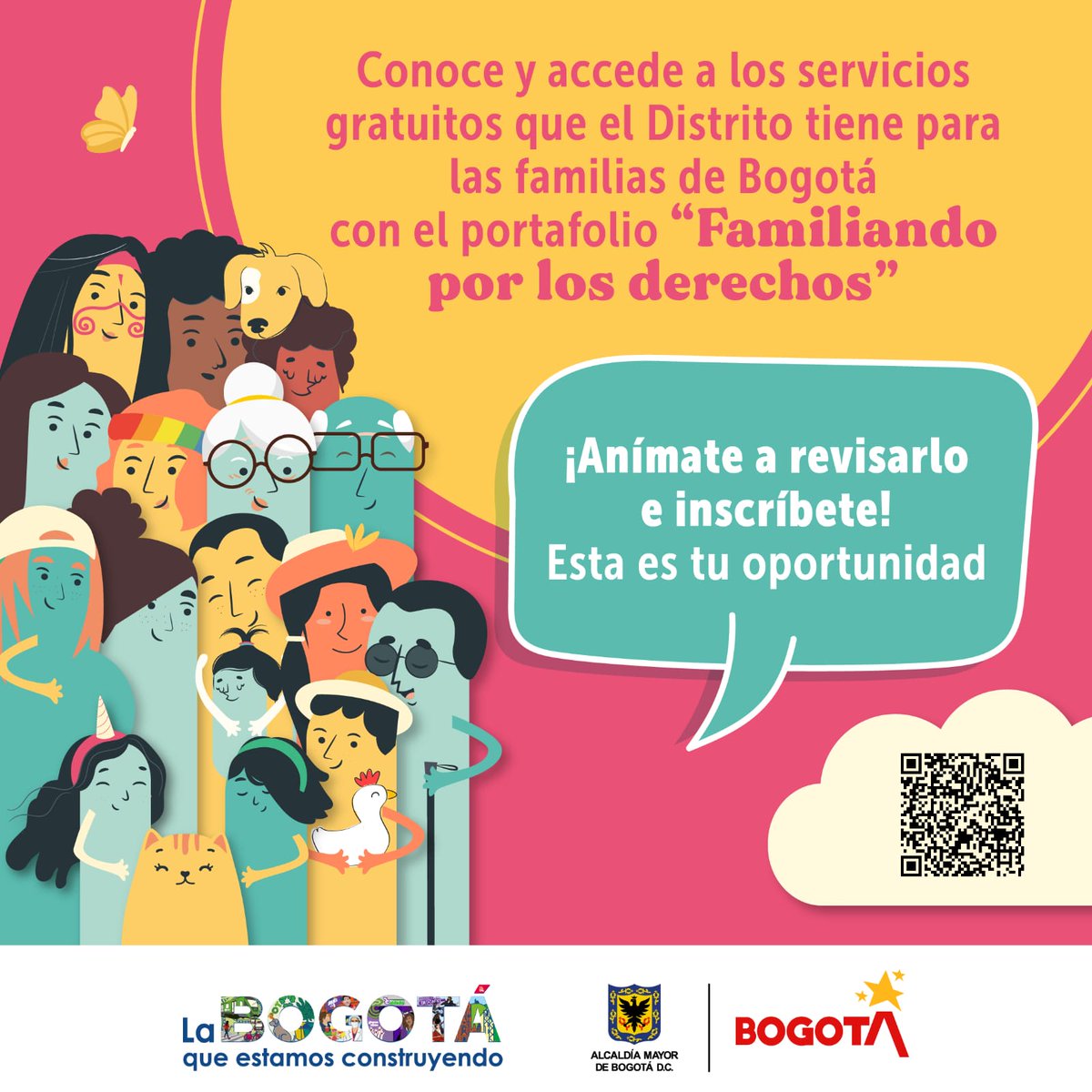 integracionbta's tweet photo. 🗣¡Entérate de los servicios gratuitos que el Distrito tiene para las familias de Bogotá!

✅️Hemos creado ‘Familiando por los derechos’, un portafolio que permite conocer el detalle de los servicios y cómo acceder.

+INFO➡️https://t.co/Qbq2V4XsWC

#FamiliandoPorLosDerechos https://t.co/woh9kiF9dE