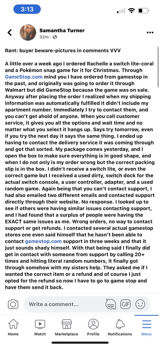 heartzelda64's tweet photo. @GameStop I’ll NEVER order from you. After a week of trying to get ahold of you because your customer service line automatically hangs up, after messaging you on two different support emails, and directly through your website with zero response? Receipts below: https://t.co/sROyewOksg