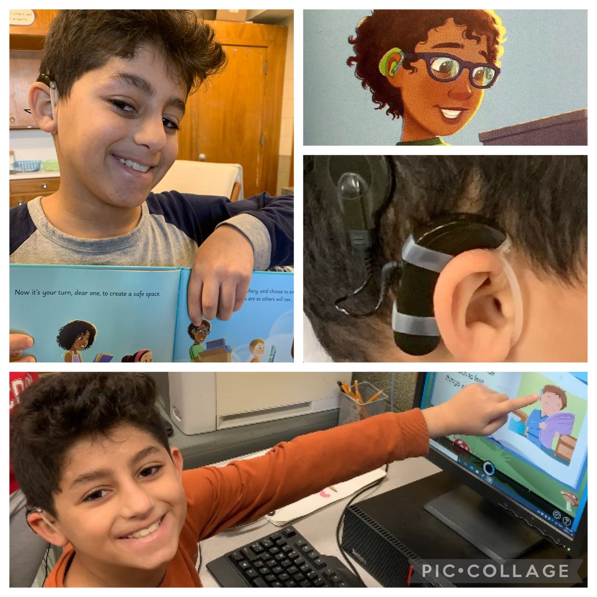 R was super excited to share two different images that he found from our read aloud and his <a href="/LexiaLearning/">Lexia</a> work. He said “like me!” and was so proud 👏🏼 #RepresentationMatters #CochlearImplant <a href="/JAMMustangs/">McWilliam Mustangs</a>