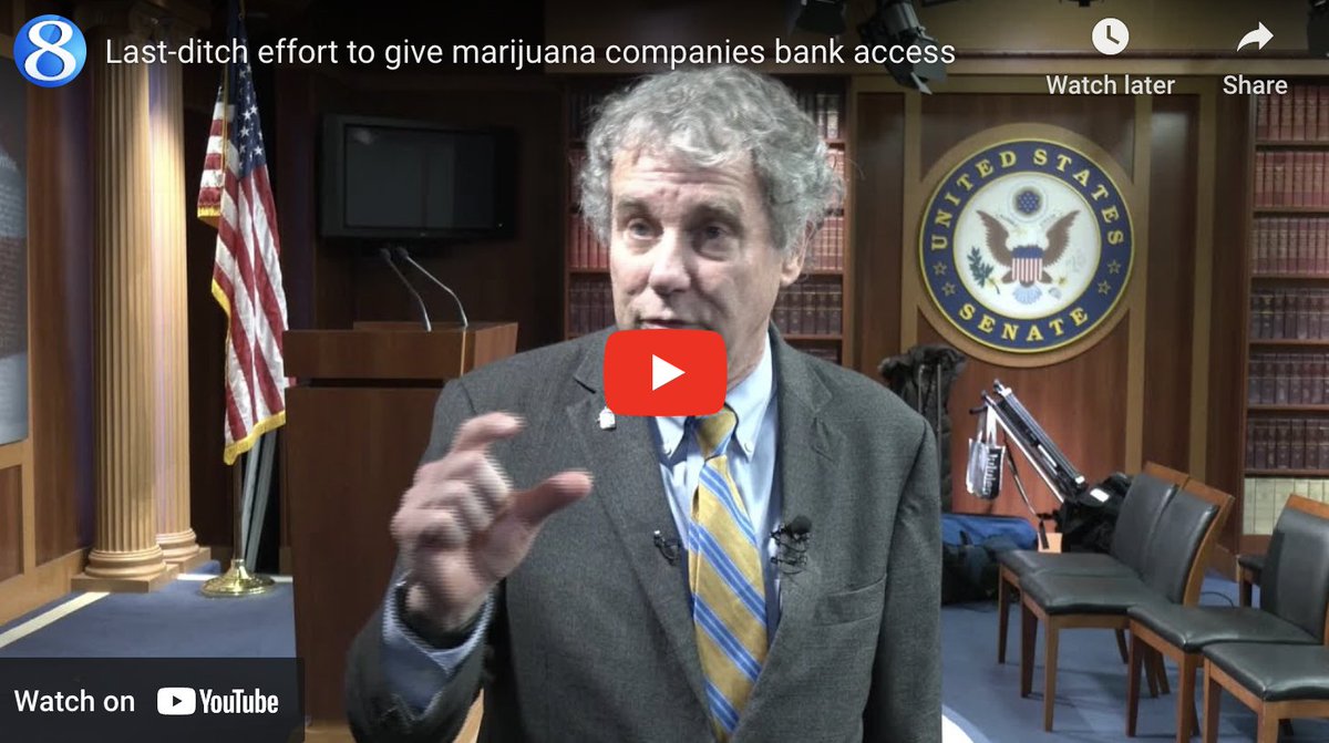 LATEST—Marijuana banking state of play:

<a href="/SenSherrodBrown/">Sherrod Brown</a>: "It absolutely could still happen... We're this close to a deal."

<a href="/RepPerlmutter/">Ed Perlmutter</a>: “Hopefully I can add it to something."

<a href="/SenJohnThune/">John Thune</a>: #SAFEBanking probably not in omnibus

MORE:

marijuanamoment.net/house-marijuan…