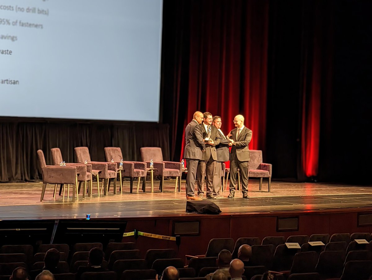 PPEDM's tweet photo. E-Drill was selected as the overall winner for the DoD Maintenance Innovation Challenge here at #DODMS.  Huge congratulations to Jim Becker and Jared Wright for the well-deserved win. Thanks to both of you, E-Drill is finally getting the industry recognition it deserves. #defense https://t.co/PYTTnDScQi
