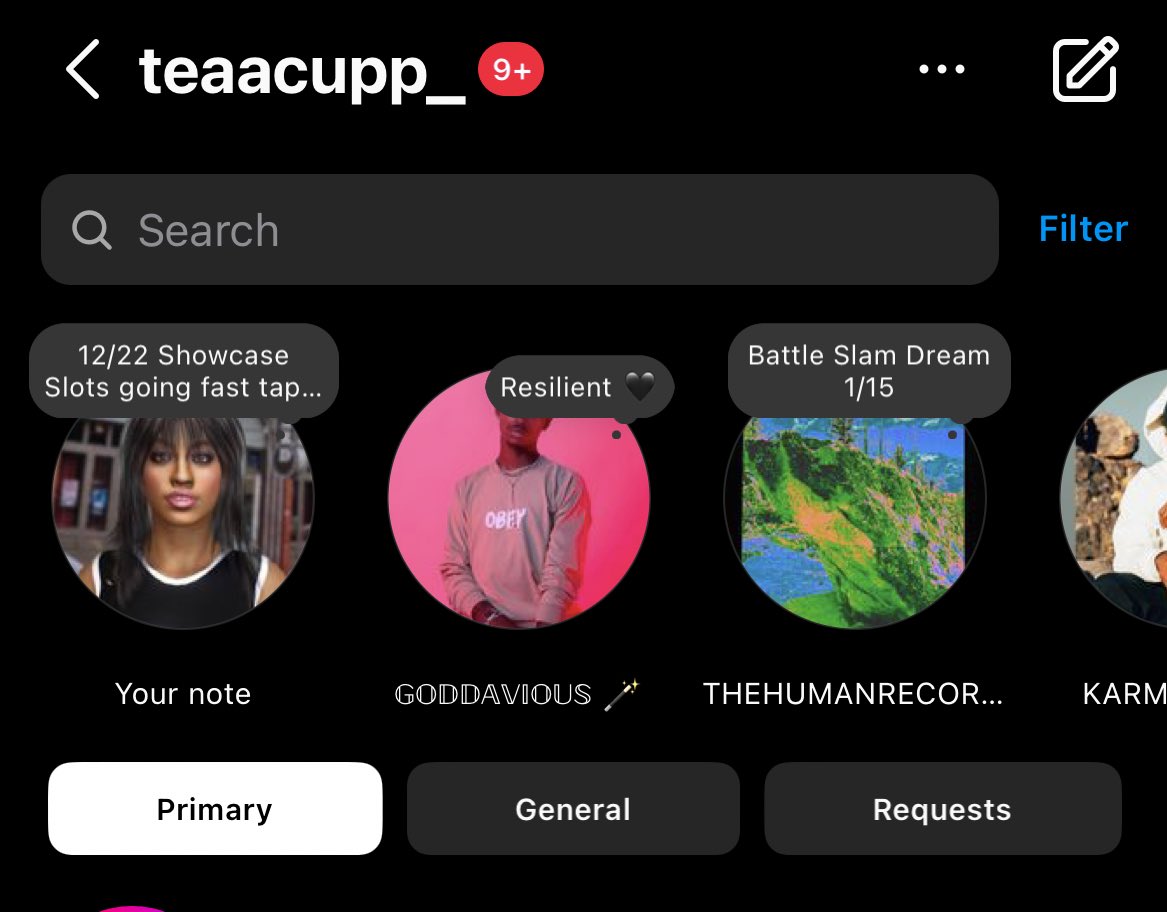 Teaacup_'s tweet photo. Instagram has notes that appear on the top of your DMs and can either appear to those that follow you back or your close friends. 

Pretty cool if you’re looking to set a reminder for some of your followers ☕️🤙🏾 https://t.co/UYvafnCkYw