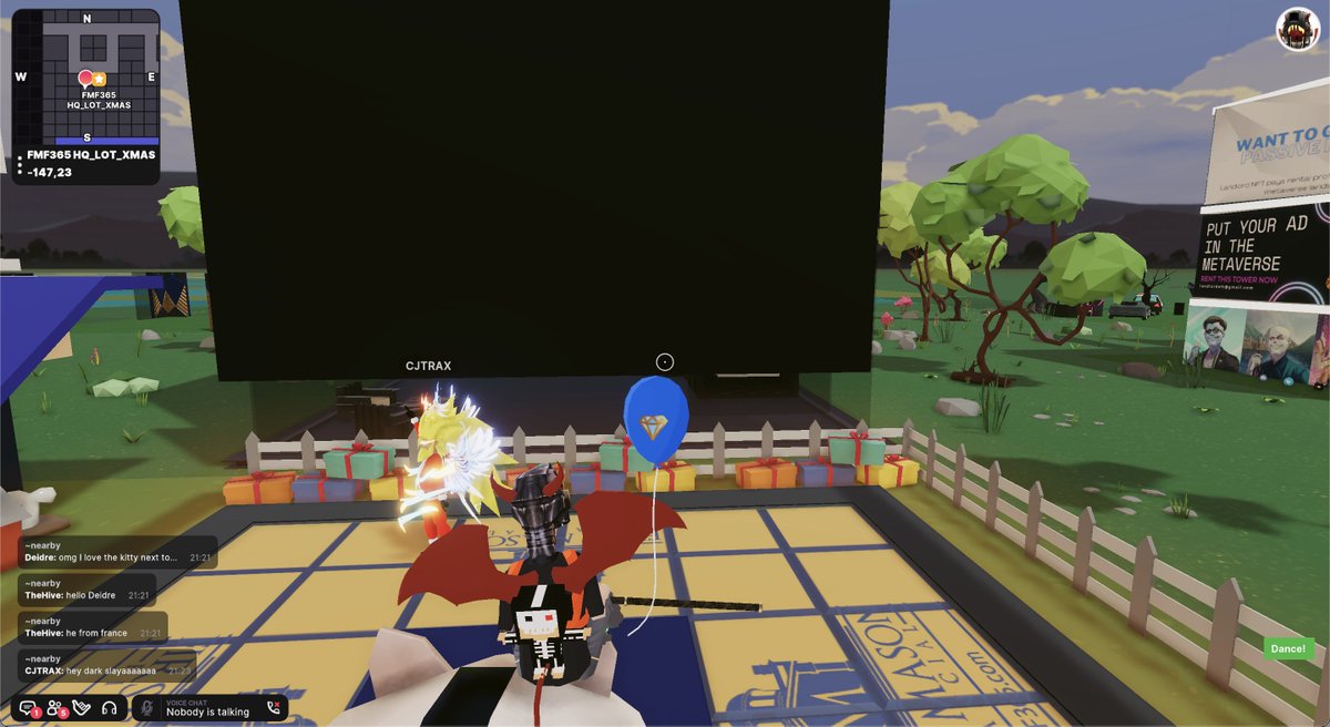 Chatting with <a href="/DJTRAXNFT/">TRAX & DJ T-RAX</a> while waiting for the lesson to start. <a href="/VirtualDan365/">Virtual Dan 🛡</a> will talk about loans today, so dont miss it!!! 😎
play.decentraland.org/?position=-148…