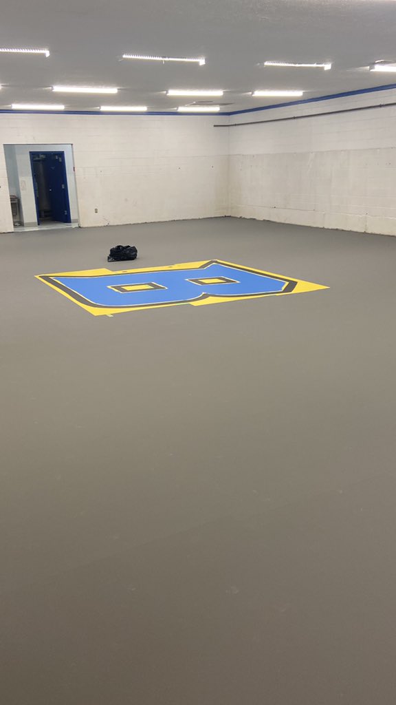 Locker room getting the logo today.