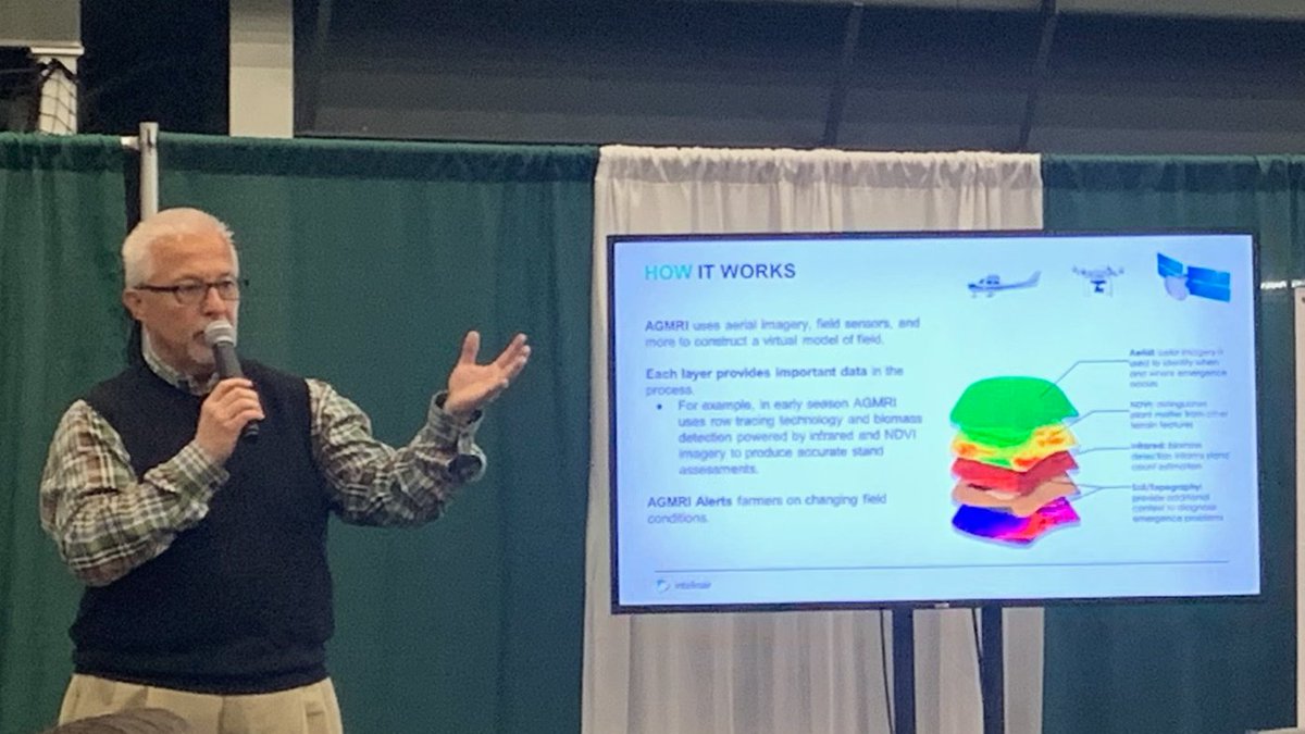 Enjoyed our first day at the IN @farm_expo! Intelinair Business Development Manager Doug Hoberty kicked off the expo’s seminar series with an #AGMRI demo this morning. The conference runs through the week with a career fair Dec 15.  #agtech #precisonag