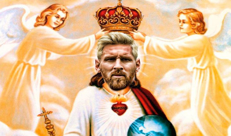 SFunebres's tweet photo. Messi, dios de este mundo y de cualquier otro. https://t.co/QgvINX0T2L