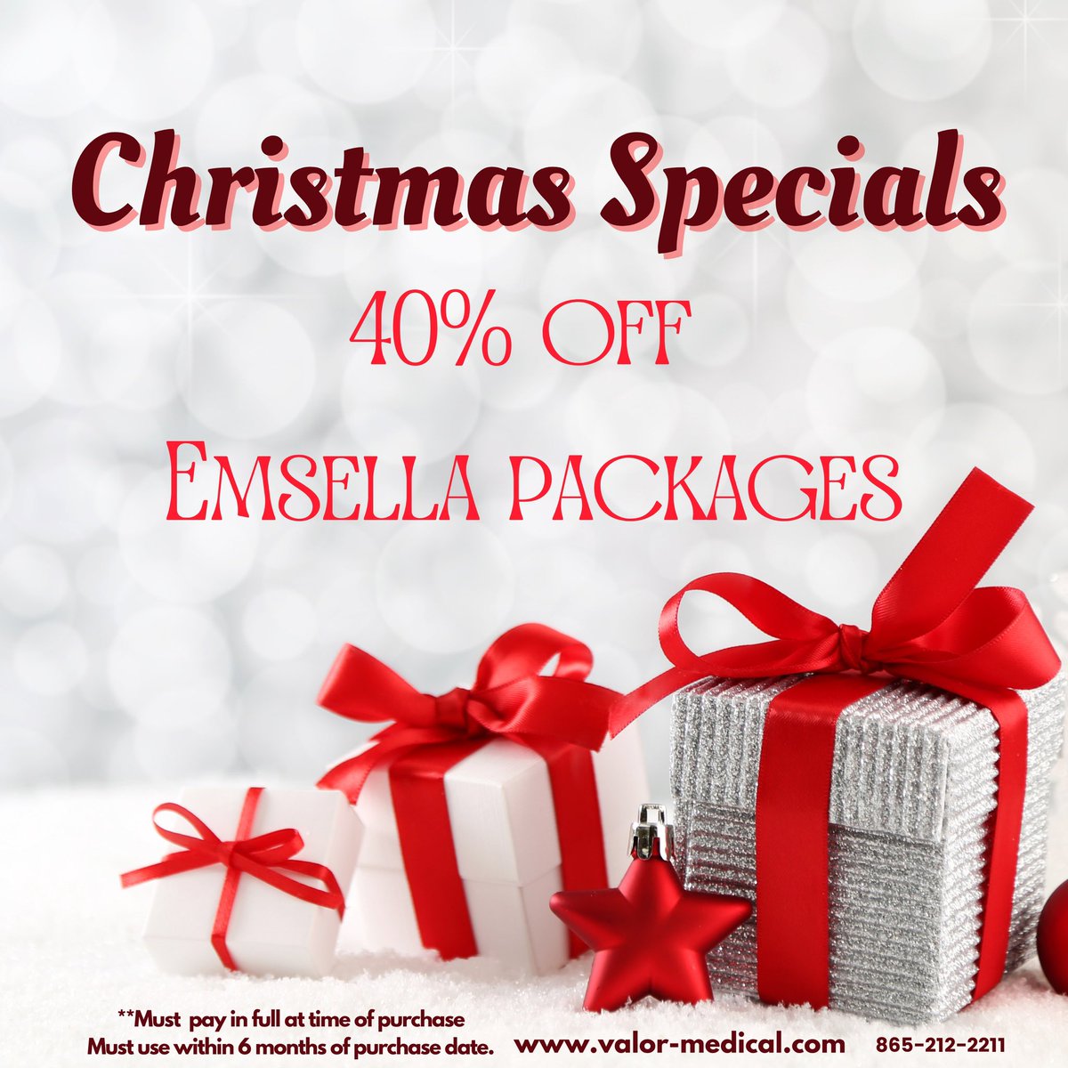 ValorMedical1's tweet photo. Perfect gift giving specials going on!!! Everyone wants self care and better health for the Holidays! Call us or visit us online to purchase your gifts, or buy one for yourself!
#knoxvilleweightloss #knoxvillefatloss #wellness #beauty #emsculptneo https://t.co/ZwE1mrpiSL