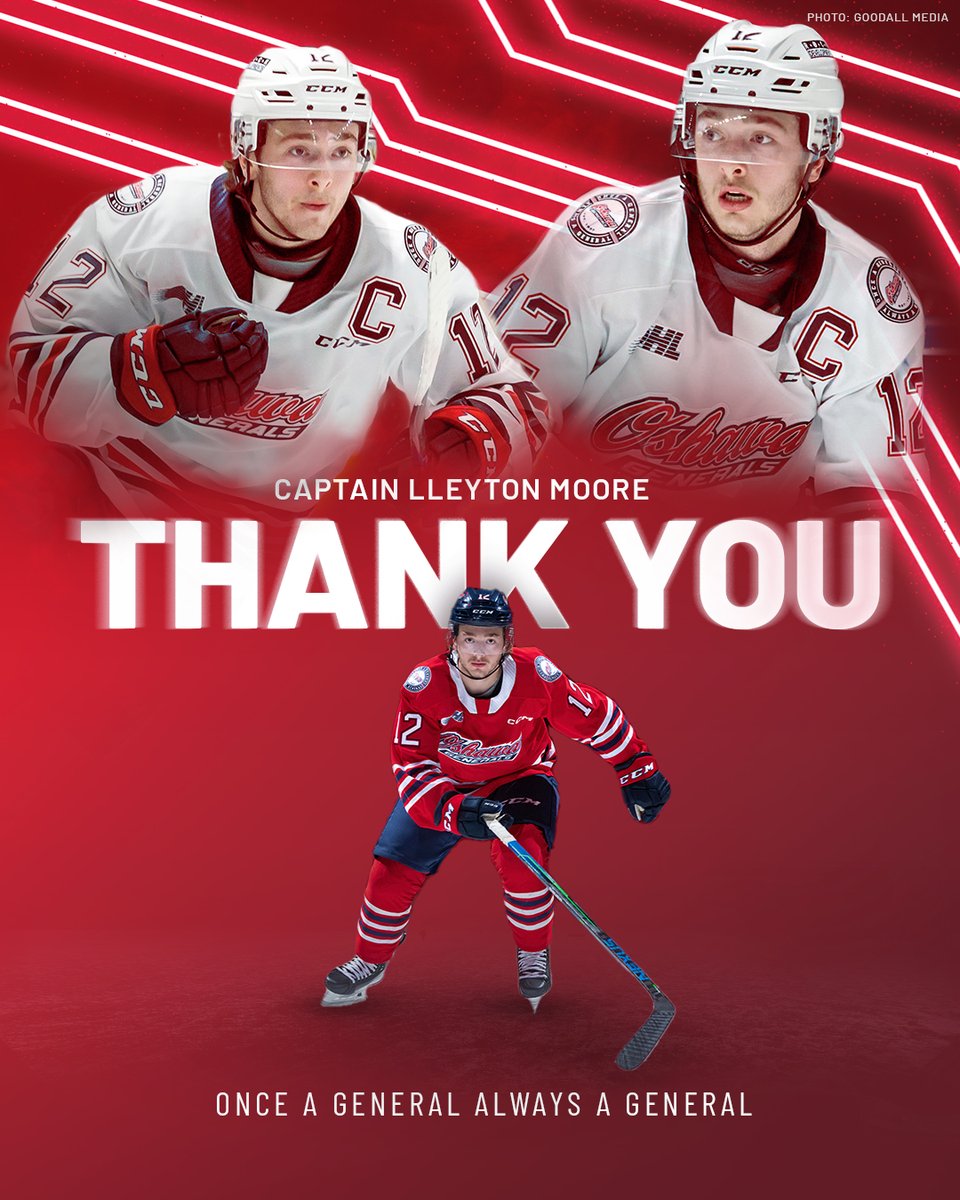 Once a General, always a General.

You wore your heart on your sleeve and left nothing on ice.

You represented everything it means to be an Oshawa General, and you'll always be our captain.

Thank you, Lleyton.