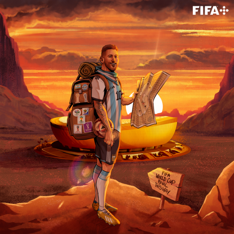 FIFAWorldCup's tweet photo. 🪧 This way to the #FIFAWorldCup Final!