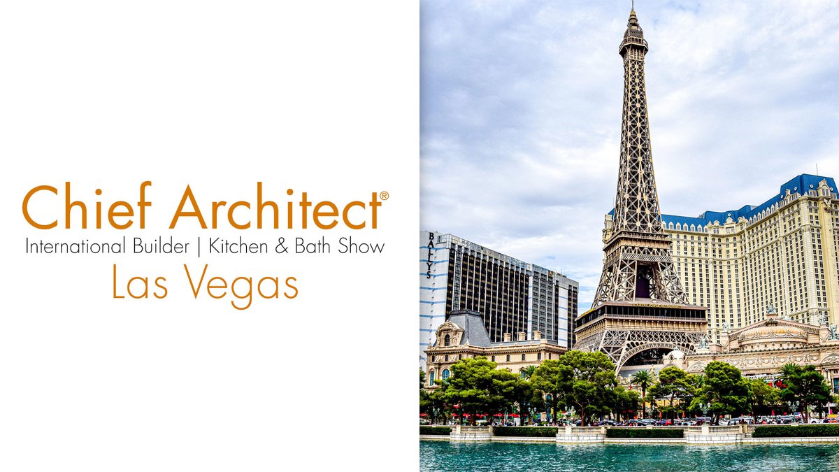 ChiefSoftware's tweet photo. Chief Architect is coming to Las Vegas. Sign up for our 2-Day Training Classes following The International Builders' Show (IBS) &amp; KBIS
 
Sign up by Dec. 16 and save $100, SSA members save an additional 10%. 

Learn more here: https://t.co/bfwezrrqX5
#chiefarchitect #chiefevents https://t.co/7IqyfvuORq