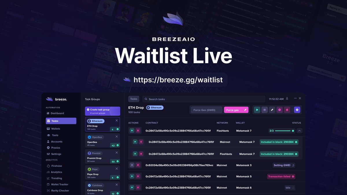 BreezeAIO's tweet photo. Breeze Wait List! 📌

Join the wait list below &amp; retweet this tweet. A limited amount of invoices are being sent out. 

Join here: 🔗 https://t.co/HF6tEuZ1pZ https://t.co/Ny2sDCw5fX