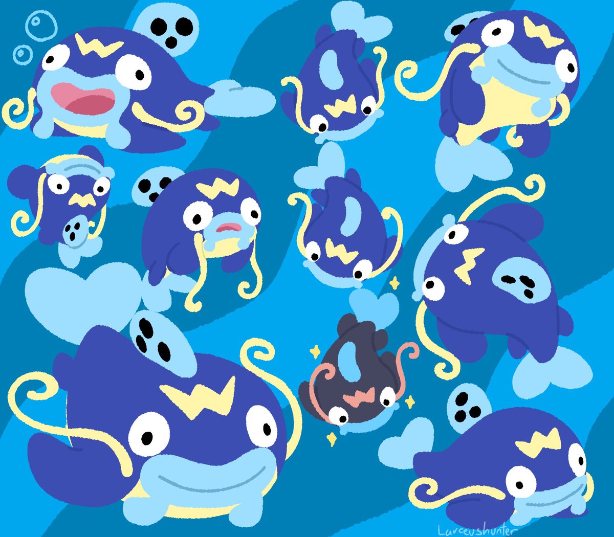 Maybe I will post more art here idk lol 
Take some Whiscash doodles as I love this lil dude #whiscash