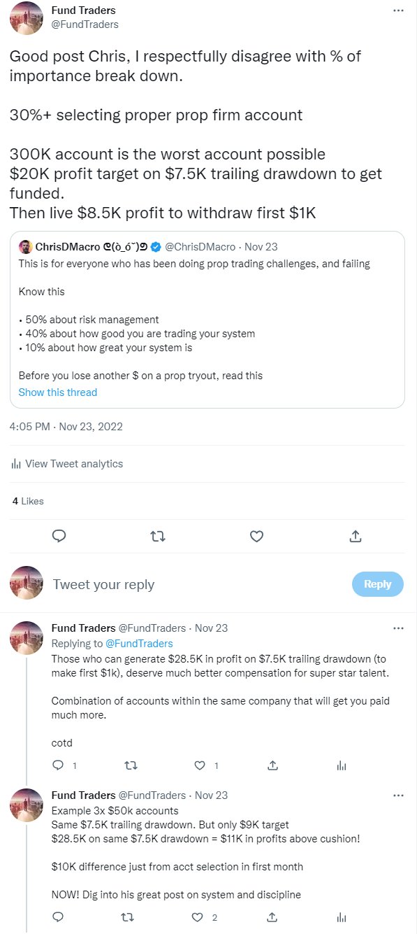 Fund Traders on Twitter "Q What are pros and cons to getting a large prop account or getting