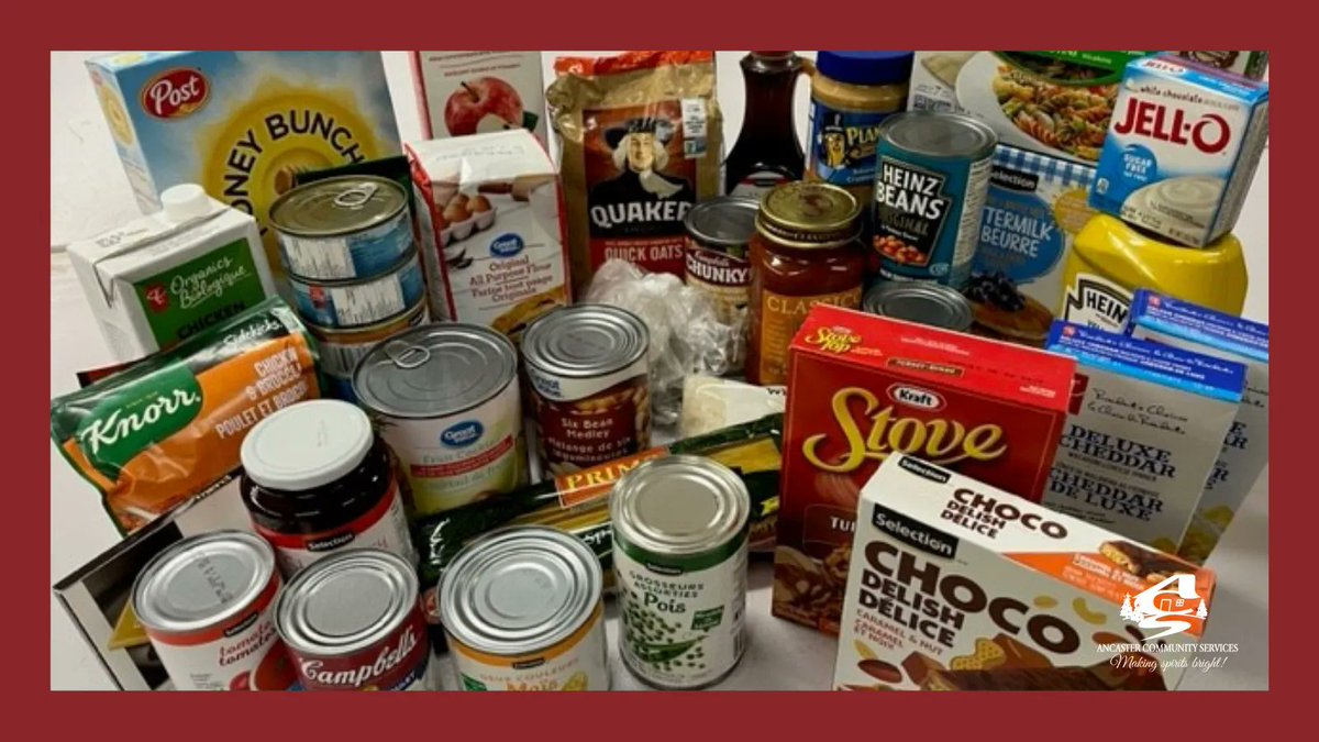 AncasterCommSer's tweet photo. Are you wondering how your food and monetary donations are being used at Ancaster Community Services? Look what our hard-working volunteers put together for one of our senior households in the Holiday program! Thank you for your generous donations! π
#HolidayAssistanceProgram https://t.co/1TSYvQVzfT