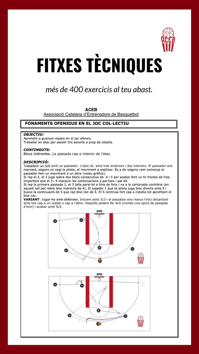 ACEEBbasquet's tweet photo. Una base de dades de més de 400 exercicis al teu abast.

https://t.co/4KT621RERk https://t.co/v2ftKYxjg6