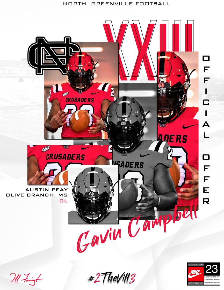 Gavincamp77's tweet photo. Blessed to receive an offer from North Greenville University. https://t.co/Kh5y54NI5S
