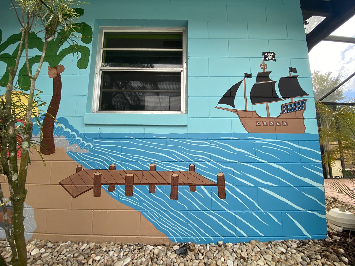 ETArtVisions's tweet photo. Slowly but surely this mural is coming along got 60+hrs and about 60 more!! 💕 🔥 

#MuralArt #ETArt #TropicalMural https://t.co/pkFcK7KZCj