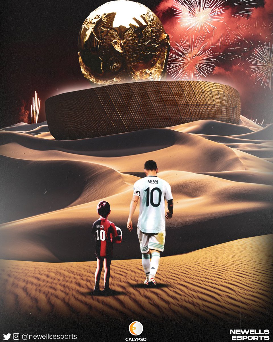 De la mano de Lionel Messi, la final de mundo vamos a jugar. Siempre con vos Capitán. 🔟🏆

De Rosario al mundo ❤️🖤