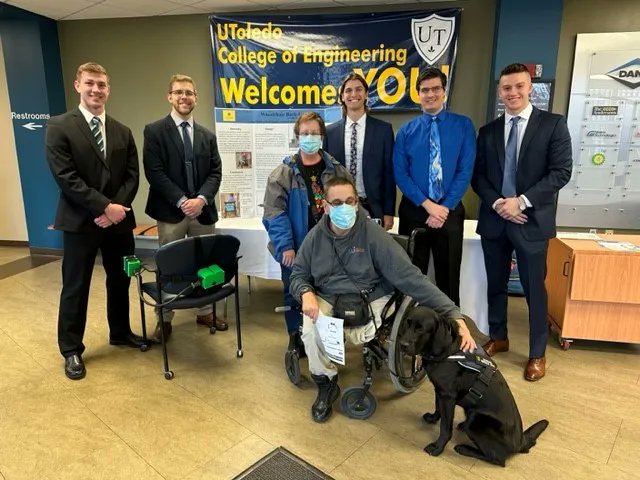 Our WCBDD Occupational Therapy team worked with a group of University of Toledo engineering students on their senior design project. These students created a back up sensor for Ted Blausey’s wheelchair that can vibrate, beep, or both to let him know if something is behind him.!