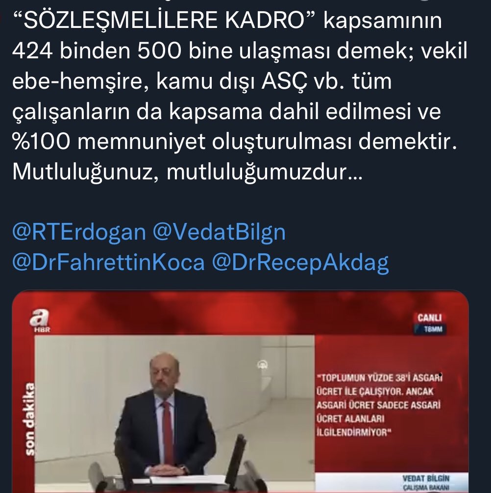 tekcef's tweet photo. @RTErdogan @vedatbilgn @drfahrettinkoca @DrRecepAkdag @ssbsemihdurmus @OnderKahveci https://t.co/4GRM8s0Wf0