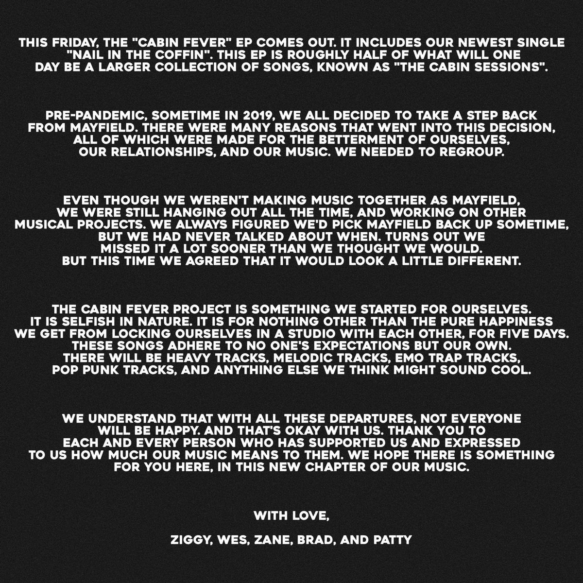 Mayfield tweet media