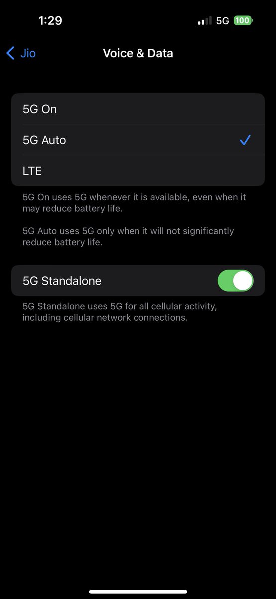 AnaghSD's tweet image. For #iPhone users in #India, after updating your phone to #iOS16.2, go to settings and enable these toggles for #JioTrue5G.