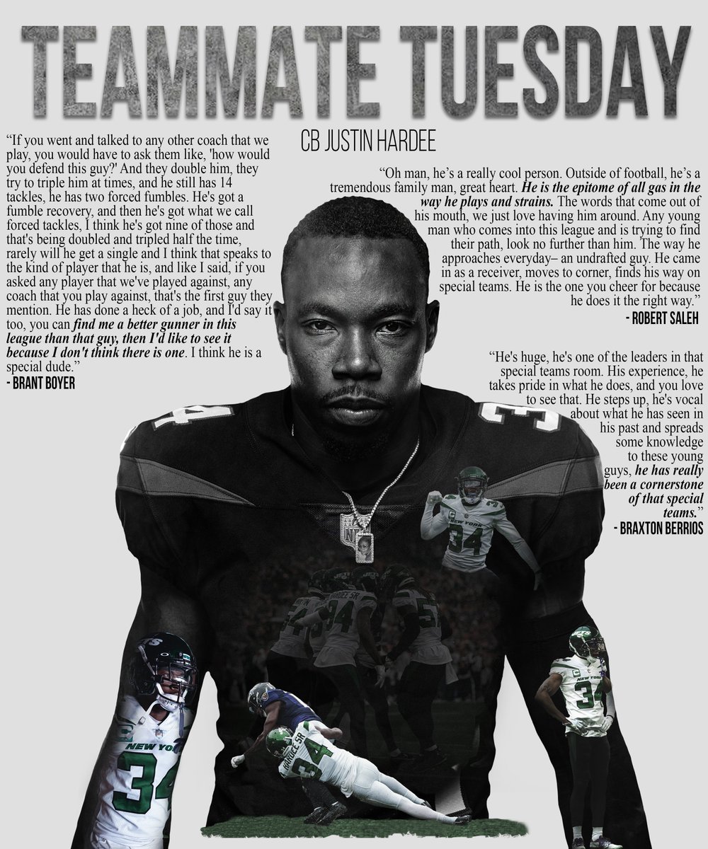 NYJetsPR's tweet image. This week's #TeammateTuesday is #Jets CB @jhardee_19 

#ProBowlVote