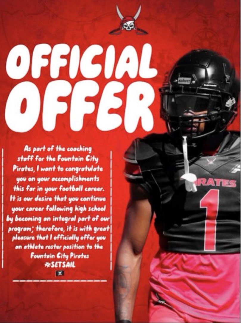 After a great conversation with <a href="/CoachAllenLB/">Felix Allen</a> i’m blessed to receive an offer from Fountain City Pirates #SETSAIL!
