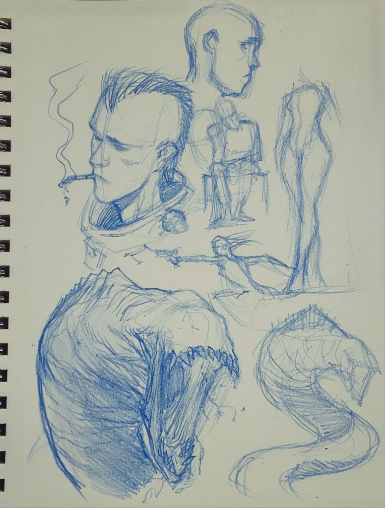Some sketchbook scribbling,  getting back to it. 