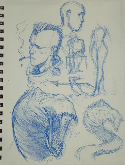 Some sketchbook scribbling,  getting back to it. 