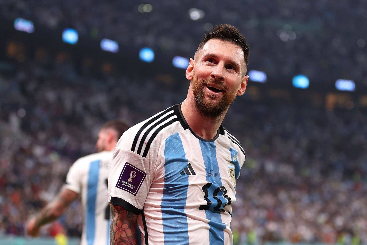 WeAreMessi's tweet photo. Leo Messi: “Argentina is, once again, in the #FIFAWorldCup final. Enjoy!” https://t.co/woiIGvN5u7