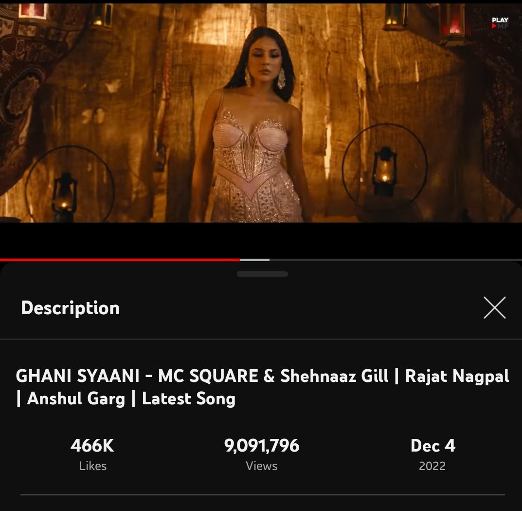 gyani__babaa's tweet image. #73 top music video 
Completed 9M views with 466K.
Keep streaming and sharing our baby's song .
@ishehnaaz_gill ❤
🔗youtu.be/Rf0WkYLlli4
#ShehnaazGill #GhaniSyaani #McSquare