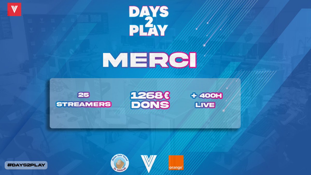 VCGOgg's tweet photo. Ce weekend s'est déroulé la première édition du Days2Play. Un évènement caritatif qui a réuni des streamers des Antilles Guyane et de métropole pendant 2 jours .
Un GRAND MERCI à tous les streamers et les donateurs , ainsi qu'à notre partenaire @Orange_Caraibe
#vcgo #days2play https://t.co/BYgRCfxCvS