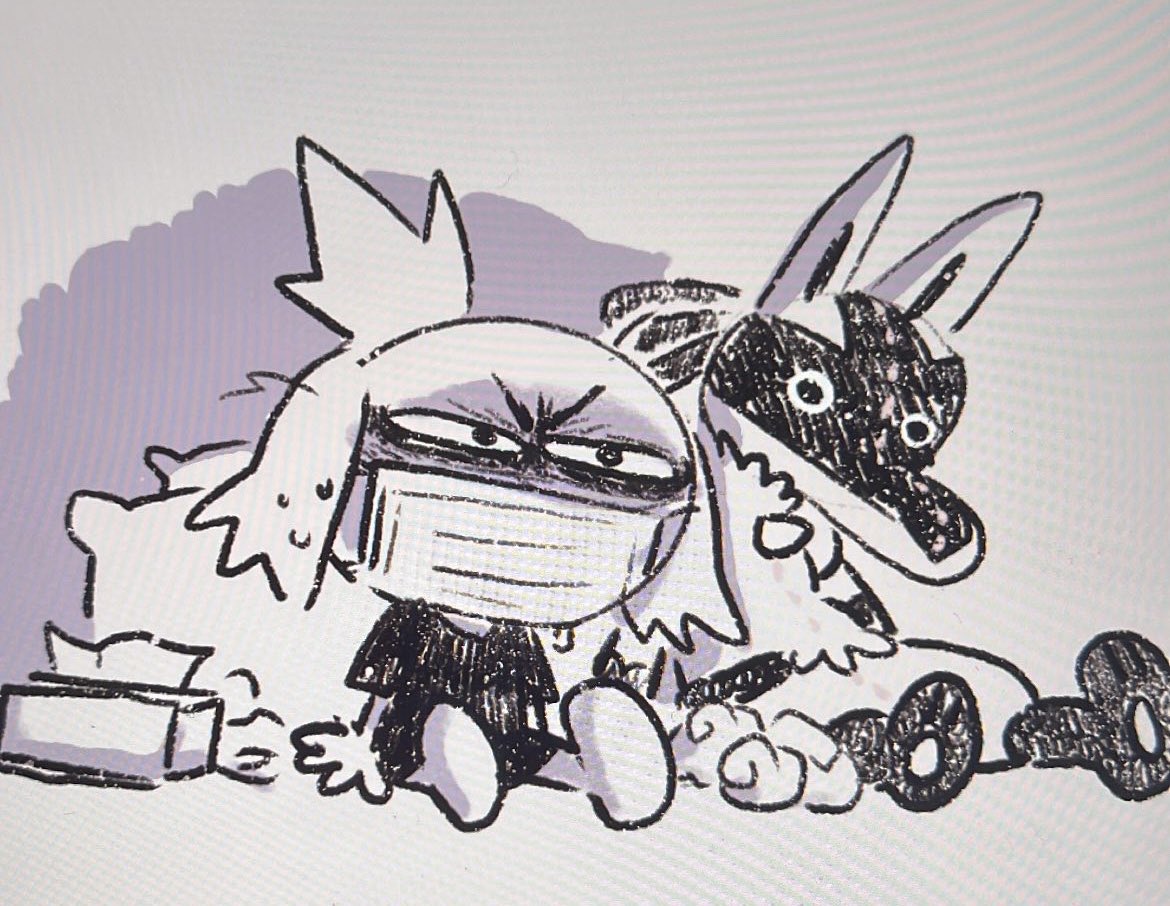 _thistleclaw's tweet image. where’s the streams!!! It’s been ages!!! WELL guess who got majorly sick? 
👉🏽👉🏽🐉👈🏽👈🏽
Hopefully I’ll be back on my feets soon. But look at my new bed buddy while I recover.
Remember to mask up and stay in while you’re sick!